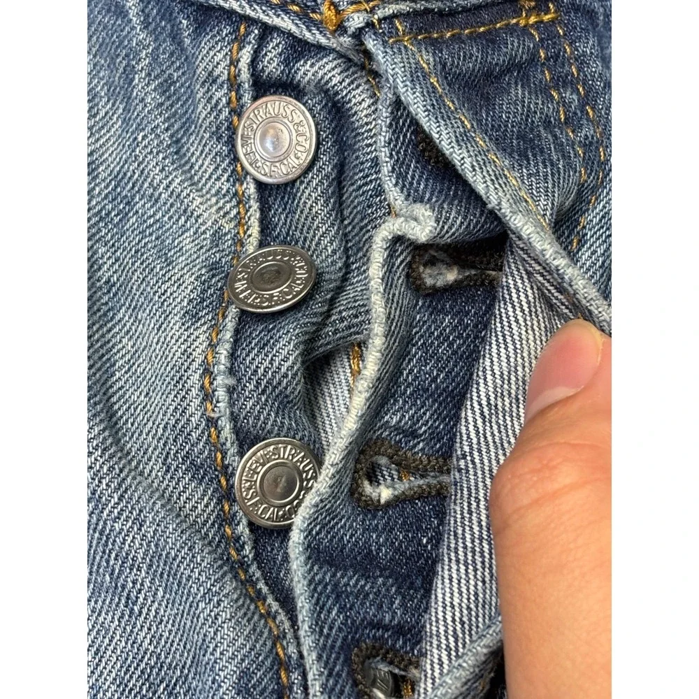 Levi Strauss‎ 501 Button Fly Jeans Mens W34 L30 Medium Wash Denim